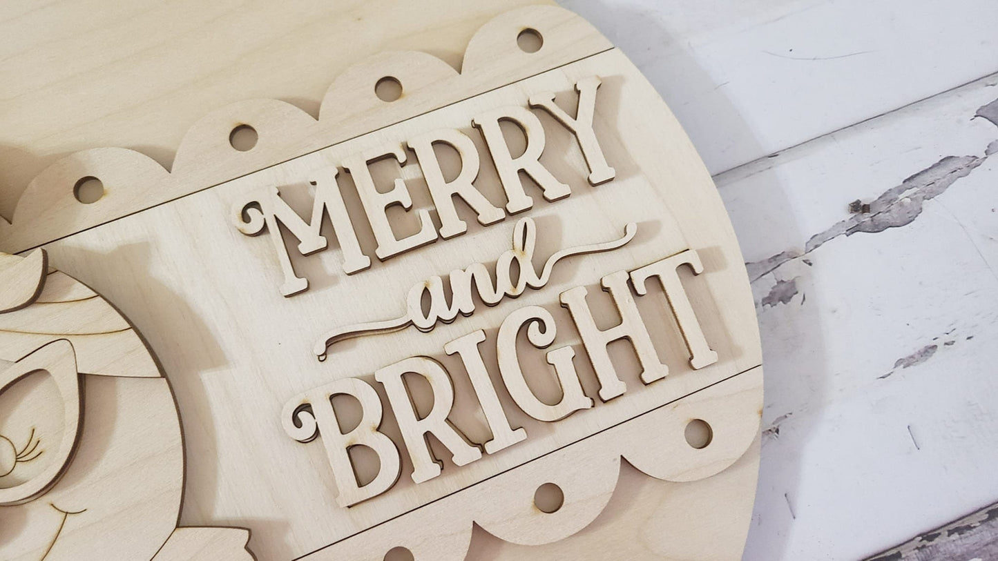 DIY Christmas Door Hanger Blank | Mrs. Claus, Reindeer Decor