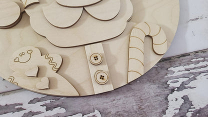 DIY Santa Door Hanger Kit | Unfinished Wood Christmas Craft