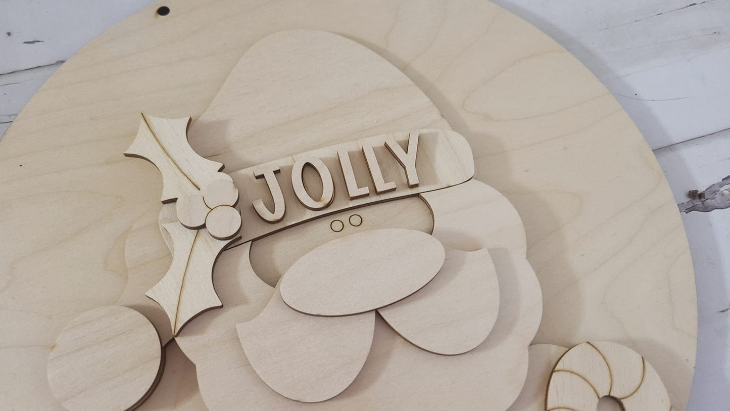 DIY Santa Door Hanger Kit | Unfinished Wood Christmas Craft