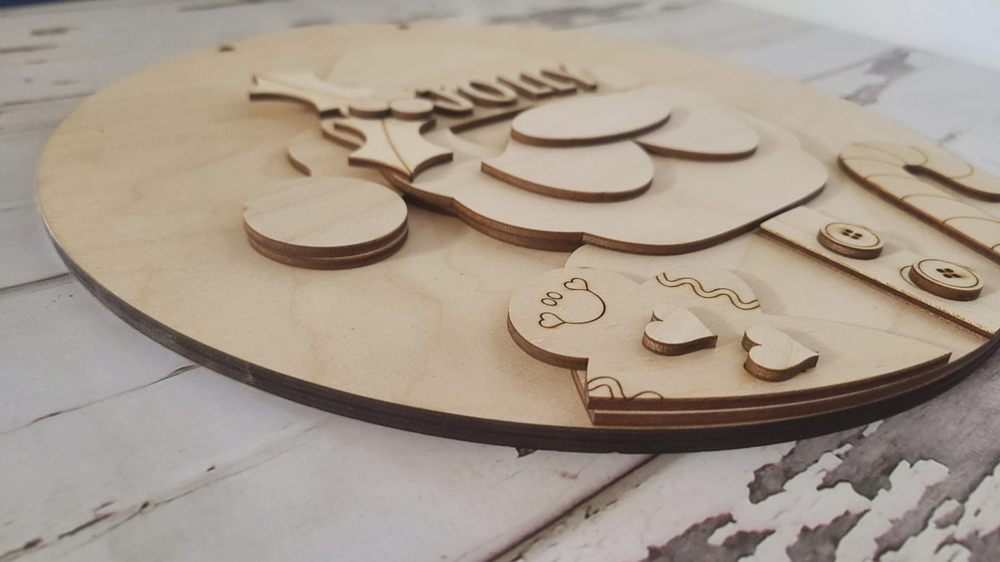 DIY Santa Door Hanger Kit | Unfinished Wood Christmas Craft