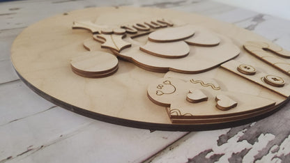 DIY Santa Door Hanger Kit | Unfinished Wood Christmas Craft