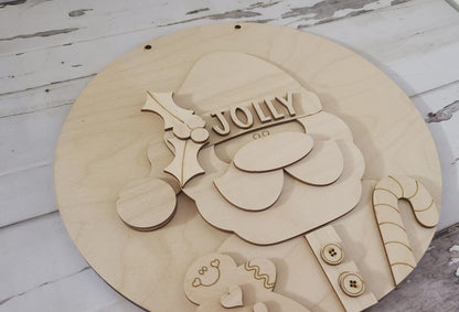 DIY Santa Door Hanger Kit | Unfinished Wood Christmas Craft