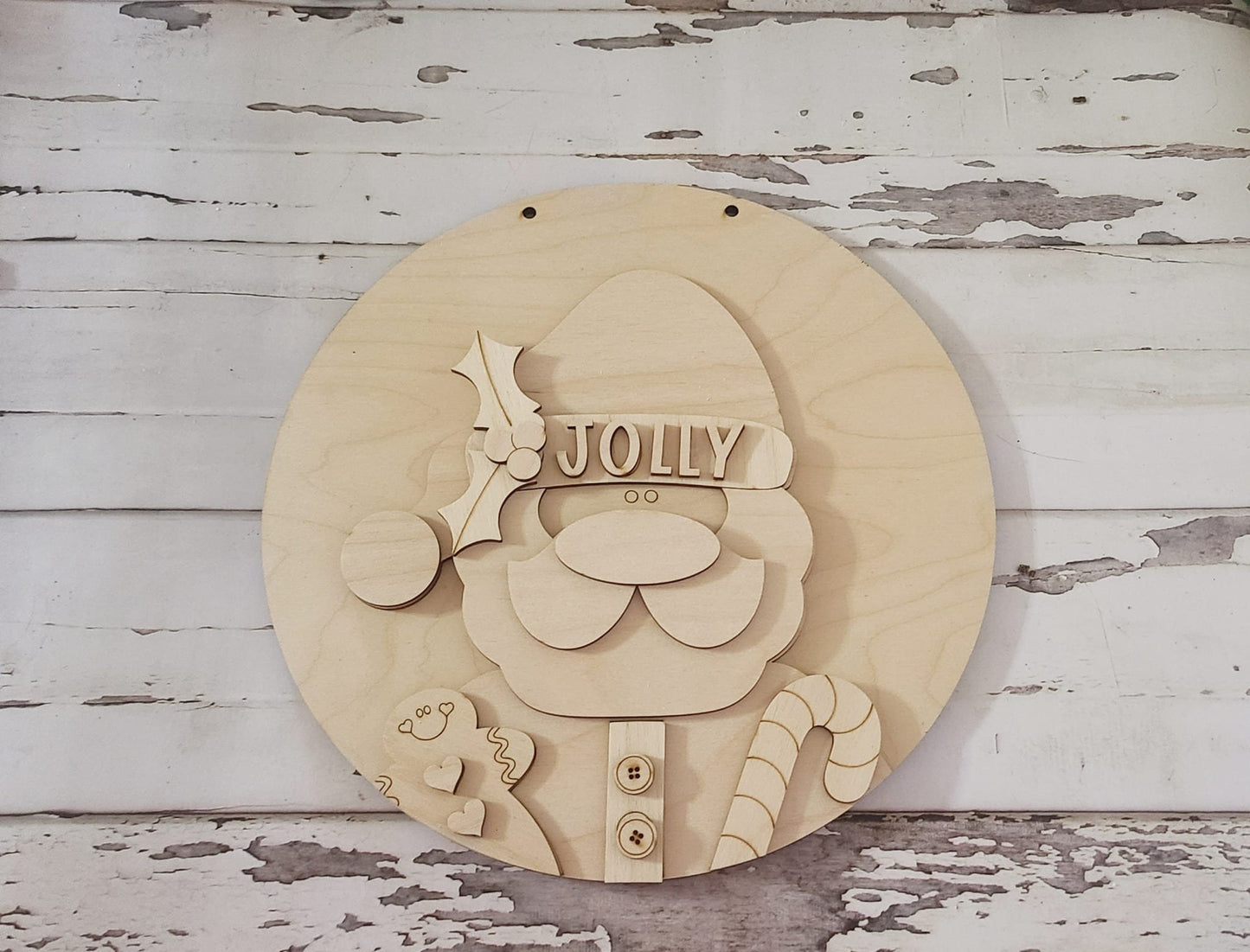 DIY Santa Door Hanger Kit | Unfinished Wood Christmas Craft