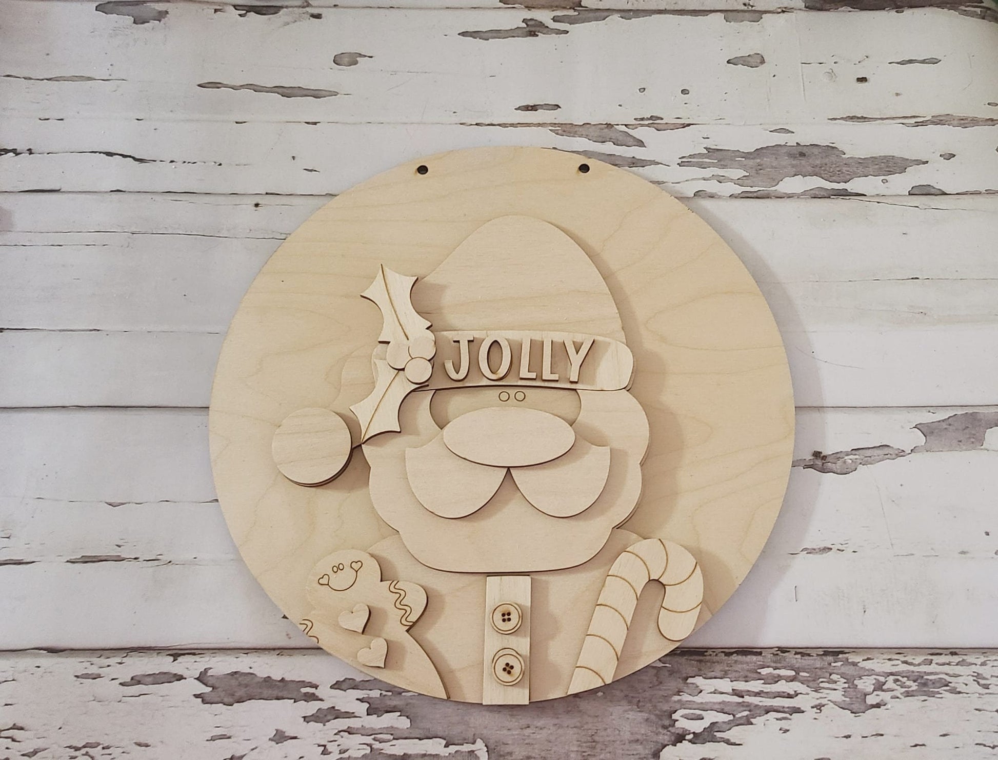 DIY Santa Door Hanger Kit | Unfinished Wood Christmas Craft