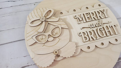 DIY Christmas Door Hanger Blank | Mrs. Claus, Reindeer Decor