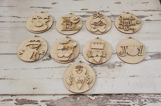 DIY Christmas Ornament Coloring Kit: Unfinished Wood, Craft