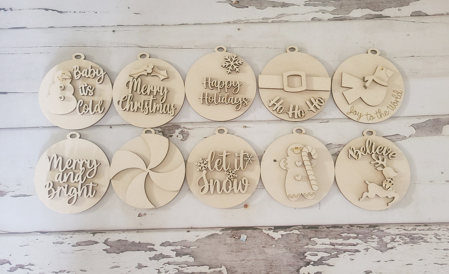 DIY Wooden Christmas Ornament Coloring Kit, Kids Craft