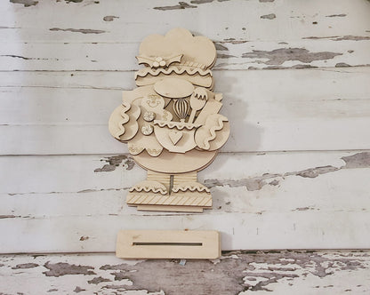 Christmas Gnome Shelf Sitter, Wood DIY Kit, Tiered Tray Decor