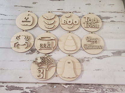 Halloween ornament blank | Halloween ornaments diy kit | Wooden Ornaments to Paint | Halloween blank diy | Kids DIY Ornaments | Diy ornament - LaserOnTheHill