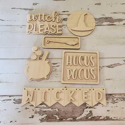 Halloween Tiered Tray Decor Bundle, DIY Wooden Blanks