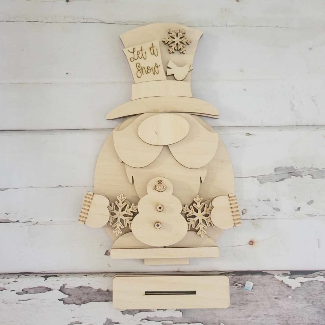 Winter Gnome shelf sitter wood blank diy, Snowman tiered tray blank decor, Winter decor, Christmas gnome DIY, Winter Shelf Sitter, Snowman1559636495