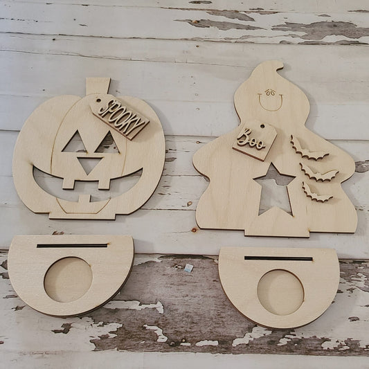 DIY Halloween Gnome Wood Blank, Tiered Tray Decor