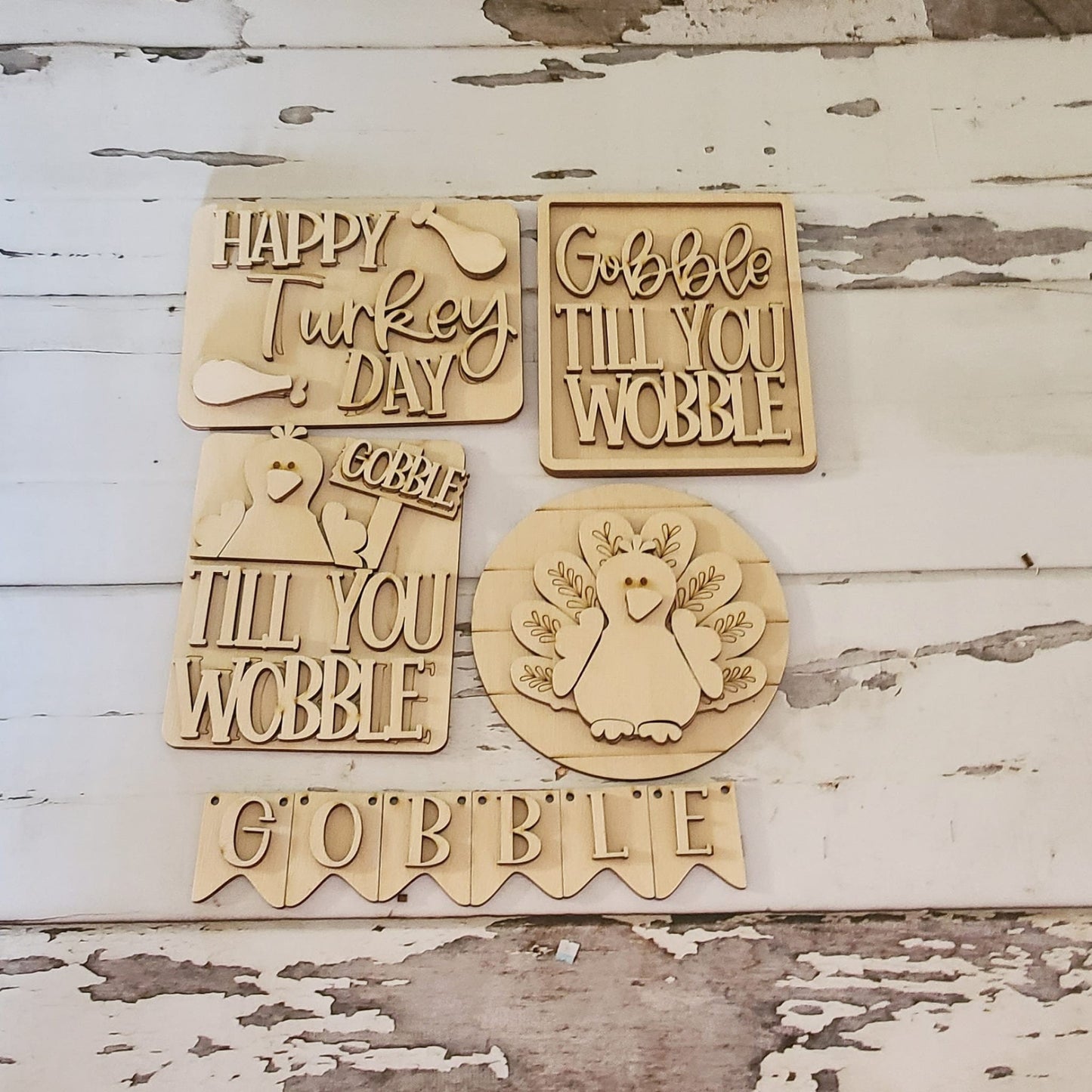 Thanksgiving tiered tray decor, Unfinished wood blanks, DIY Autumn decor, DIY tiered tray decor, Make your own tiered tray decor - LaserOnTheHill