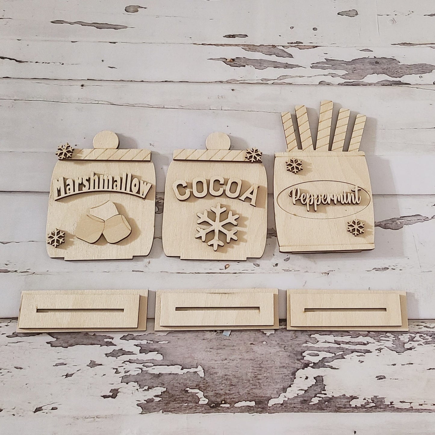 Christmas Gnome Wood Shelf Sitter DIY Kit, Tiered Tray Decor