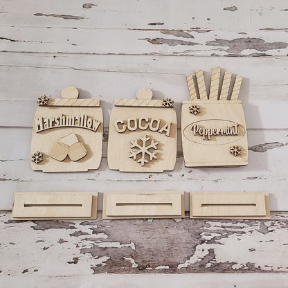 Christmas Gnome Wood Shelf Sitter DIY Kit, Tiered Tray Decor