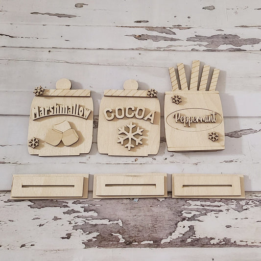 Christmas Gnome Wood Shelf Sitter DIY Kit, Tiered Tray Decor