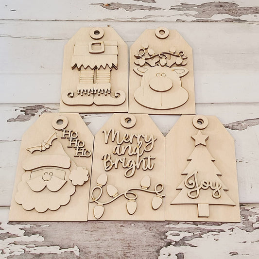 Christmas Ornament Coloring Kit, Unpainted Wooden DIY Ornaments