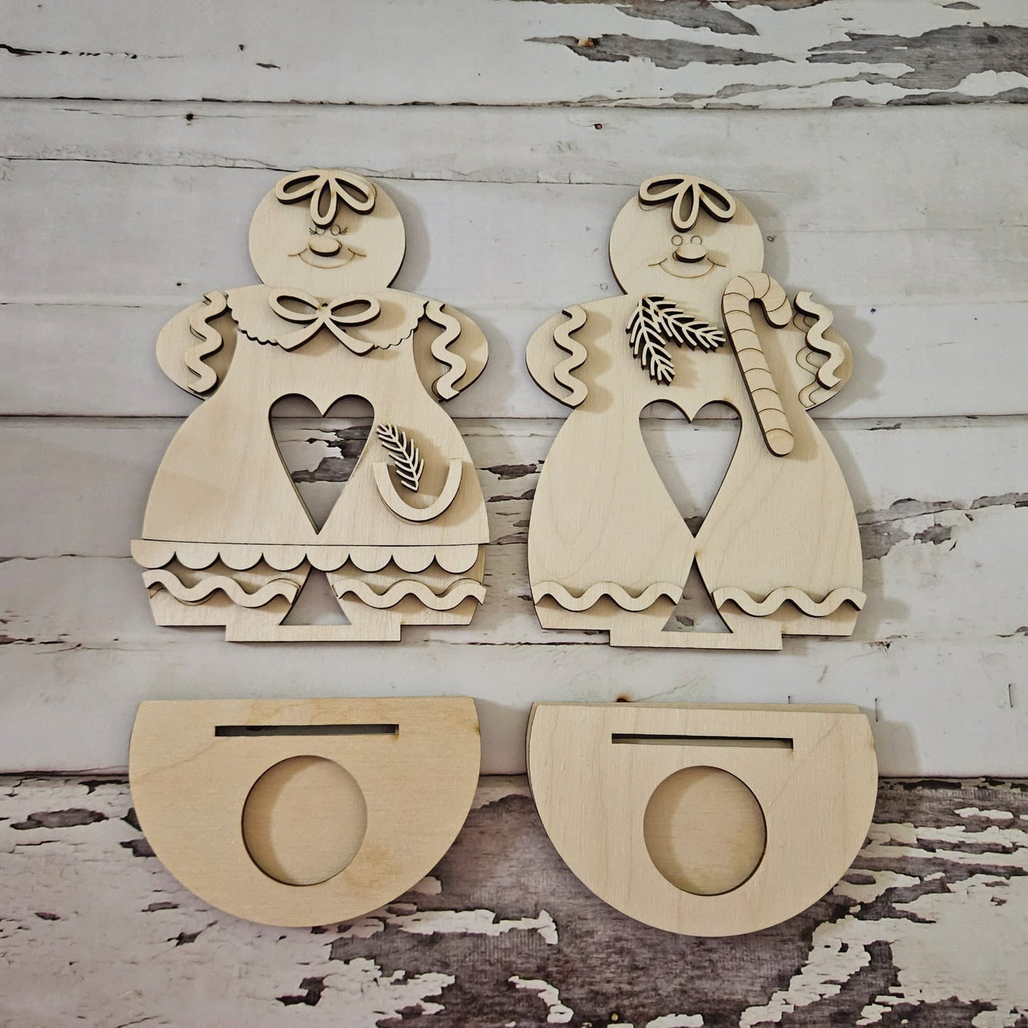 Christmas Gnome Shelf Sitter, Unpainted Wood DIY Kit