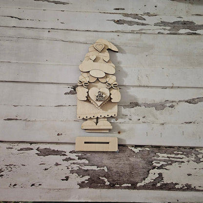 Valentine's Gnome Shelf Sitter, DIY Wood Blank, Tiered Tray Decor