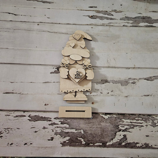 Valentine's Gnome Shelf Sitter, DIY Wood Blank, Tiered Tray Decor