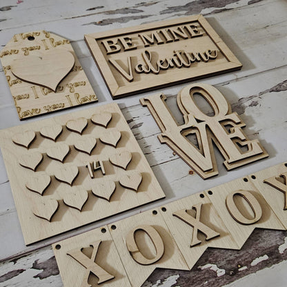 Valentine's Day Tiered Tray Decor DIY Wood Craft Kit