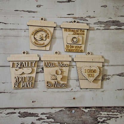 Valentine's day blank ornament diy craft kit, Valentine's day wood blank, Diy holiday ornaments, Diy ornaments - LaserOnTheHill