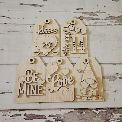 DIY Valentine's Day Wood Ornament Kit, Unpainted Craft Blanks