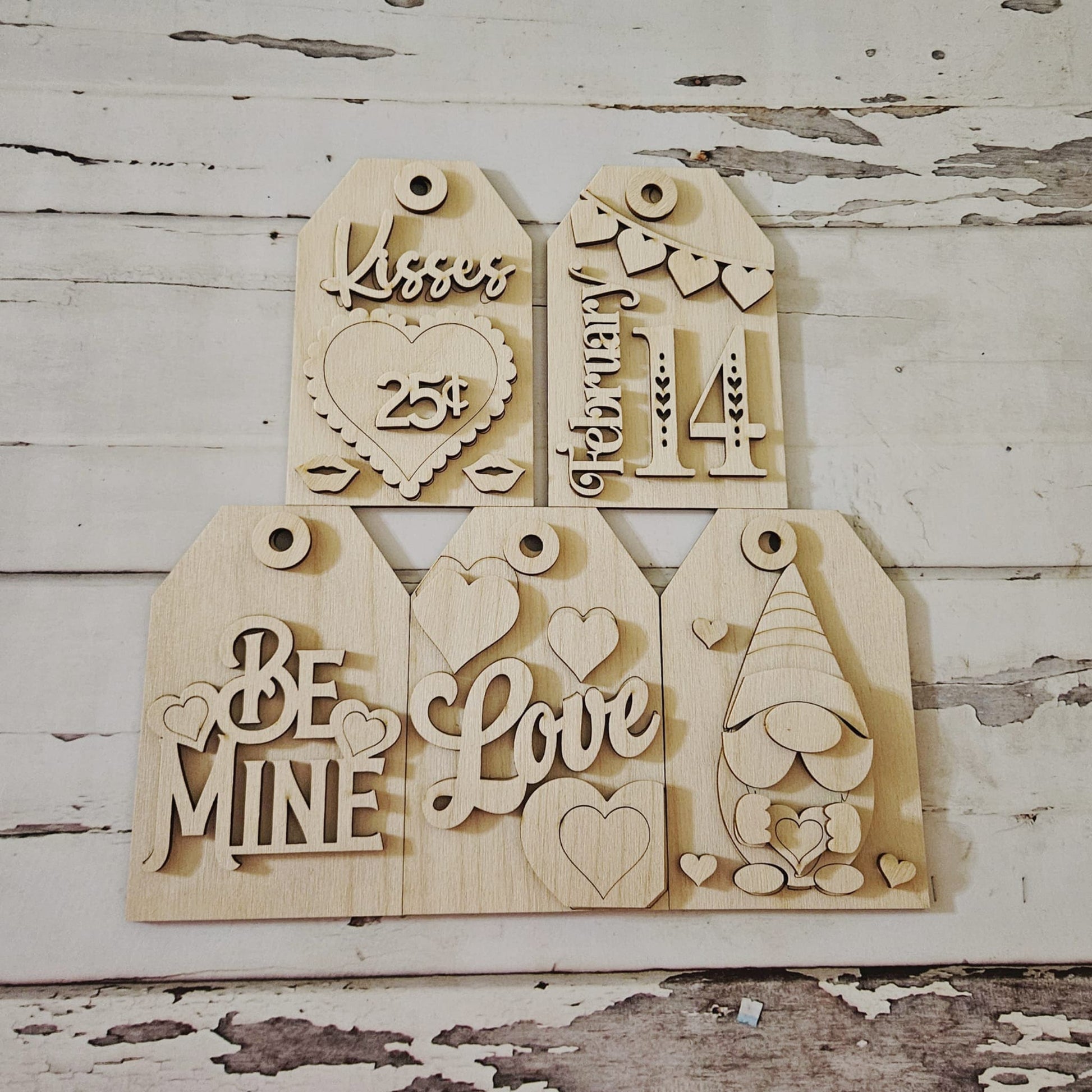Valentine's day blank ornament diy craft kit, Valentine's day wood blank, Diy holiday ornaments, Diy ornaments - LaserOnTheHill