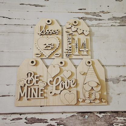 Valentine's day blank ornament diy craft kit, Valentine's day wood blank, Diy holiday ornaments, Diy ornaments - LaserOnTheHill