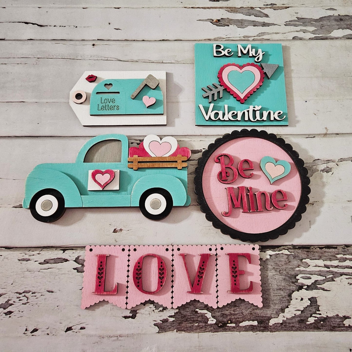 Valentine's day tiered tray decor diy blank, Tiered Tray Decor blank, Wood Craft Kit, Do It Yourself, DIY Craft Kit, 3D Decor,
