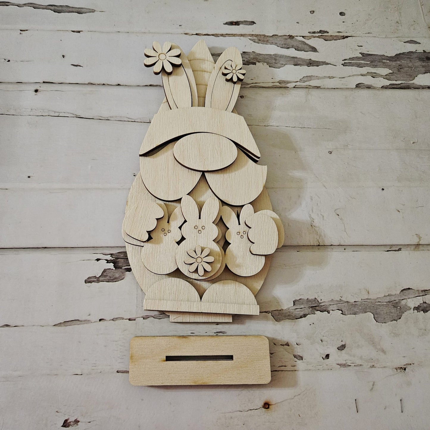 Spring Gnome Wood Blank, DIY Easter Tiered Tray Decor