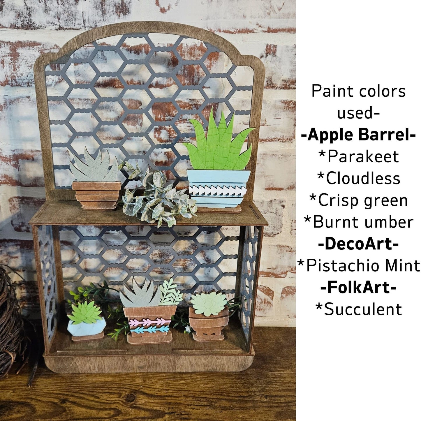 DIY Succulent Shelf Sitter Blank, Tiered Tray Decor