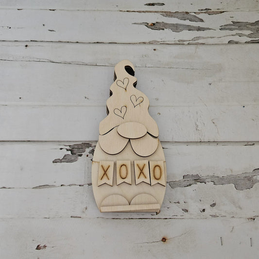 Valentine's Gnome Wood Blank DIY Shelf Sitter, Tiered Tray Decor