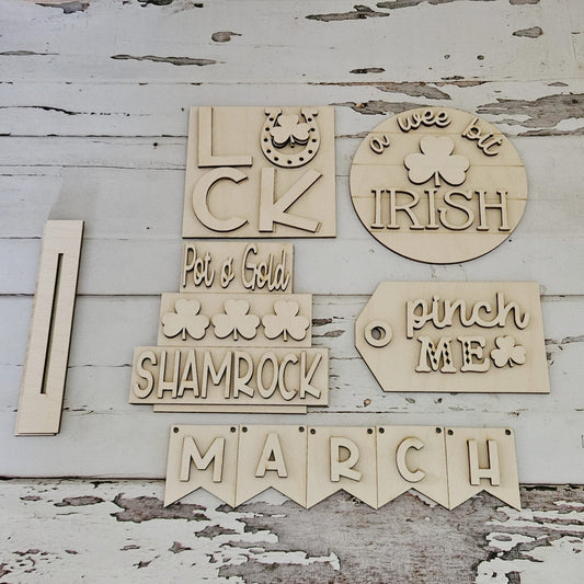 St Patrick's day tiered tray decor diy blank, Tiered Tray Decor blank, Wood Craft Kit, Do It Yourself, DIY Craft Kit, leprechaun Decor DIY1655318396