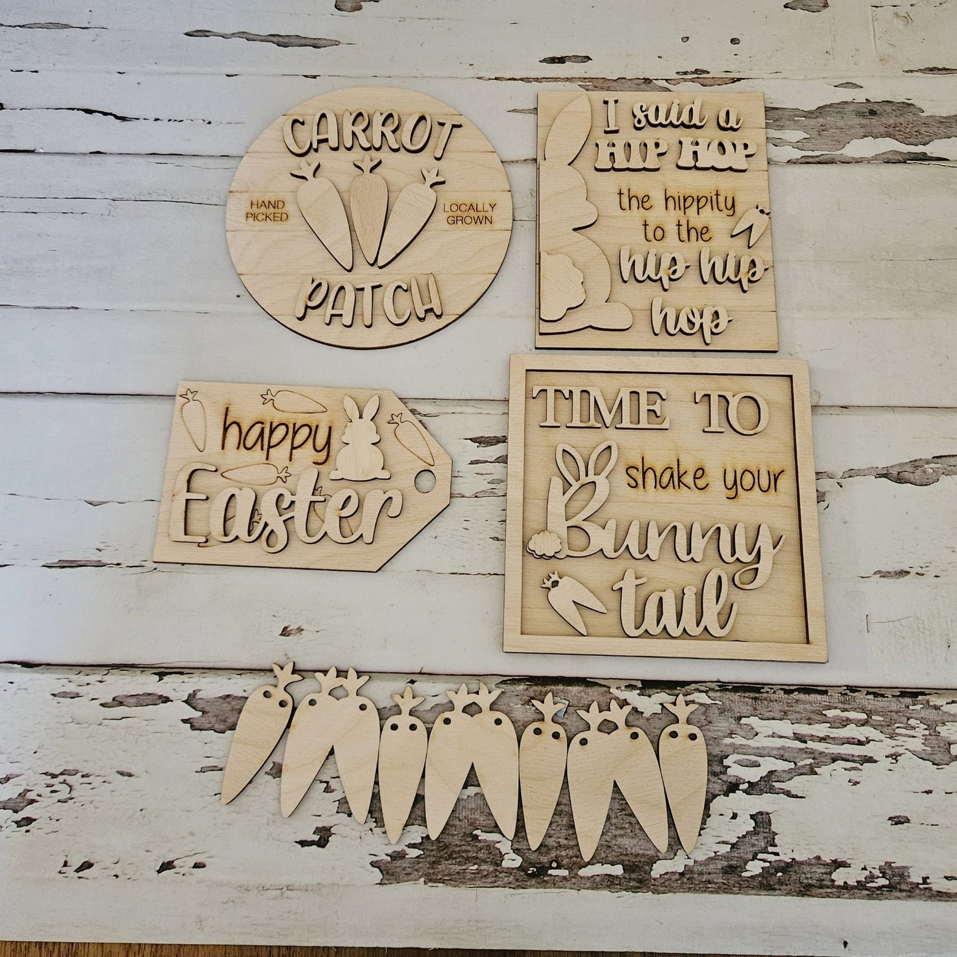 Easter tiered tray decor blank. Make your own tiered tray bundle. Spring Tier decor, Easter decor, Colorful mini signs, Tier tray kit, DIY
