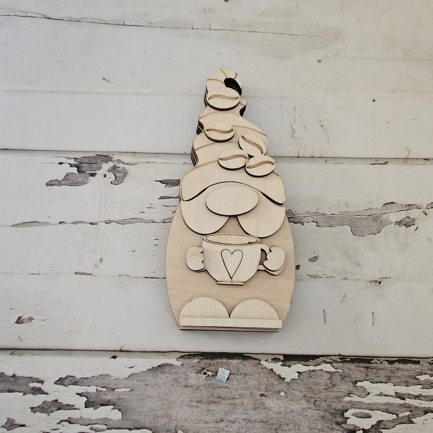 Coffee Gnome shelf sitter wood blank diy, Coffee tiered tray blank decor, Coffee bar decor, gnome DIY, Kitchen Shelf Sitter - LaserOnTheHill