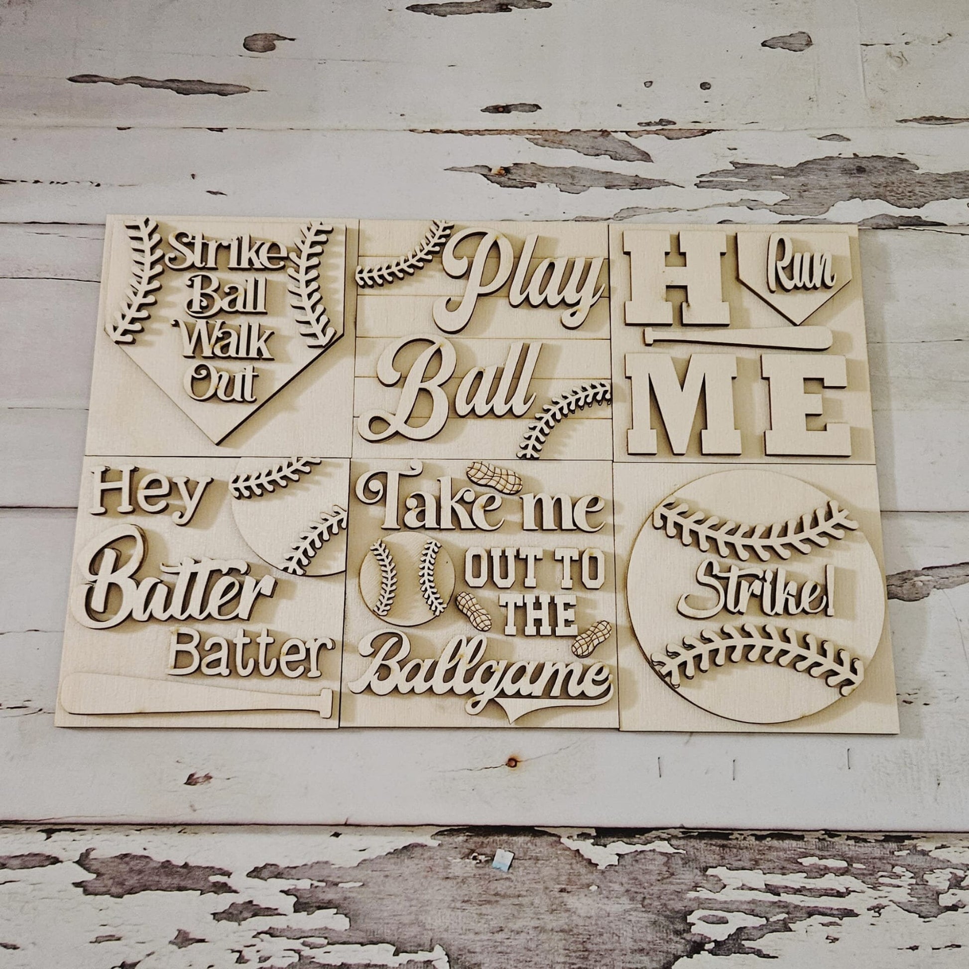 Baseball interchangeable signs - Diy baseball home decor - diy sports tiered tray decor - Make your own baseball decor -diy Wood blank - LaserOnTheHill