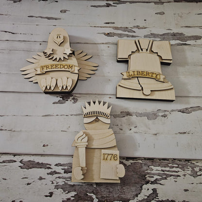 4th of July Gnome DIY Kit, Patriotic Shelf Sitter Decor