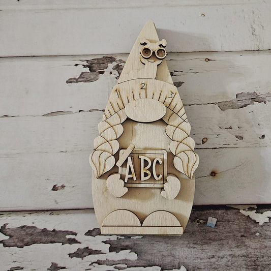 Teacher Gnome Wood Blank, DIY School Shelf Sitter Decor