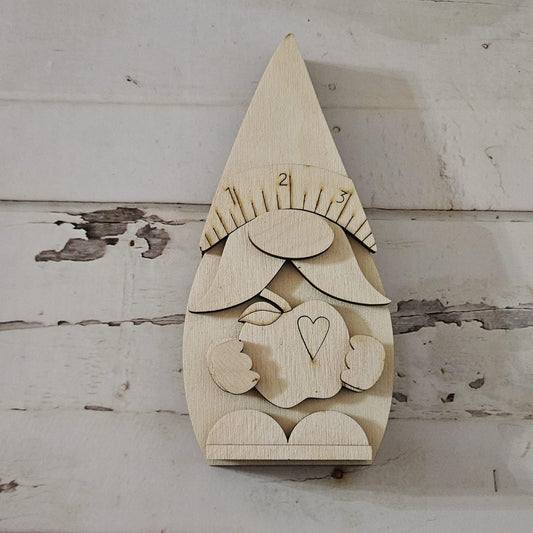 DIY Teacher Gnome Wood Blank, School Decor Shelf Sitter