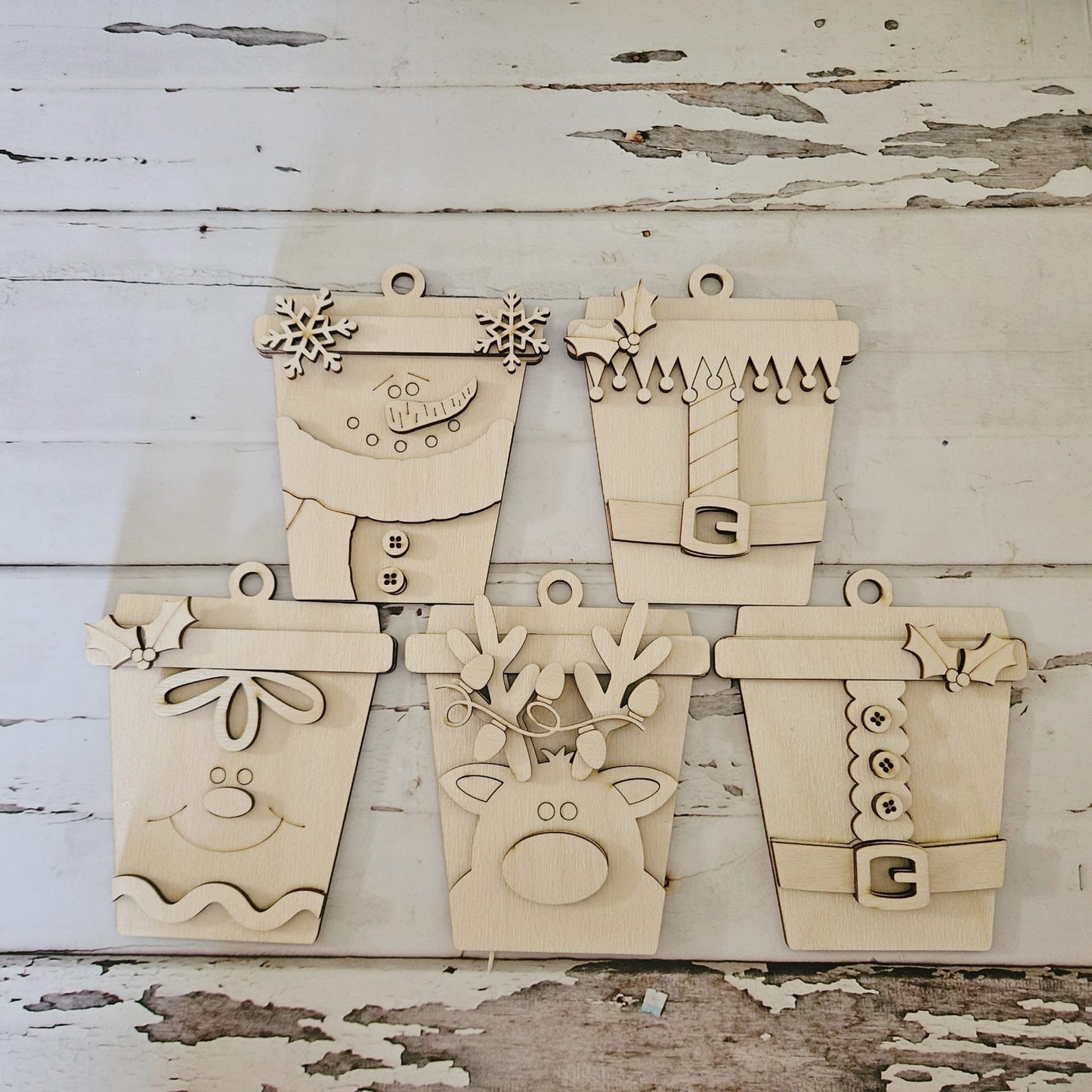 Christmas Ornament Coloring Kit, Wooden DIY Ornaments