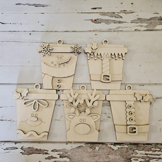 Christmas Ornament Coloring Kit, Wooden DIY Ornaments