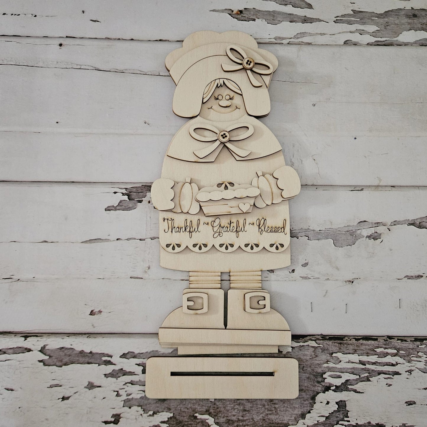 Thanksgiving Gnome Shelf Sitter, DIY Wood Blank, Fall Decor