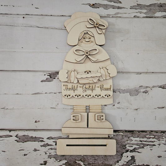 Thanksgiving Gnome Shelf Sitter, DIY Wood Blank, Fall Decor