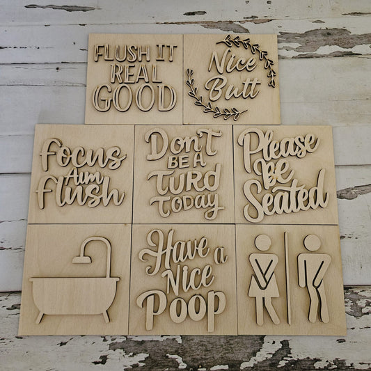 Bathroom Tiered Tray Blank Set, Home Tray Decor DIY Kit