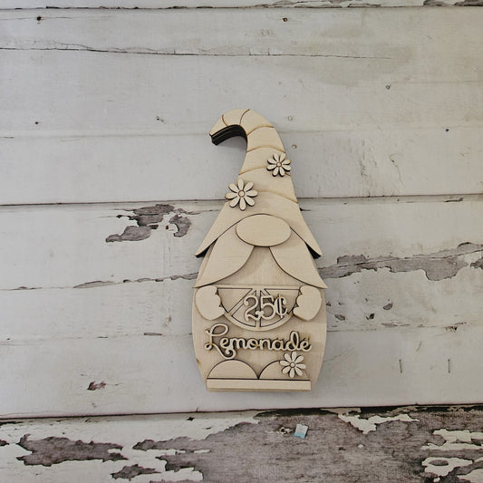 Lemonade Gnome Wood Blank, Summer Tiered Tray DIY Decor