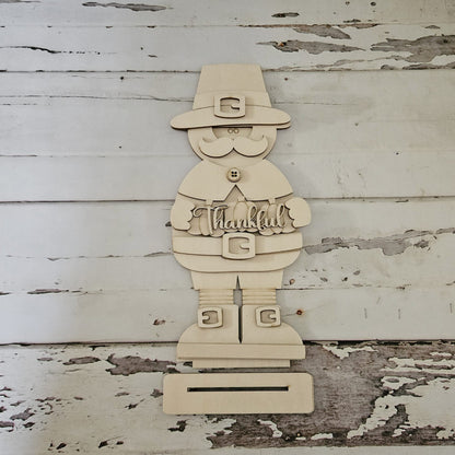 Thanksgiving Gnome Shelf Sitter, Fall Tiered Tray Decor (DIY Wood Blank)