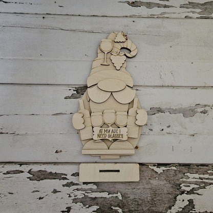 Wine gnome shelf sitter diy - Diy wood blank - DIY wine home decor - Gnome wood blanks - Wine wood blanks - Make your own gnome - Wine - LaserOnTheHill