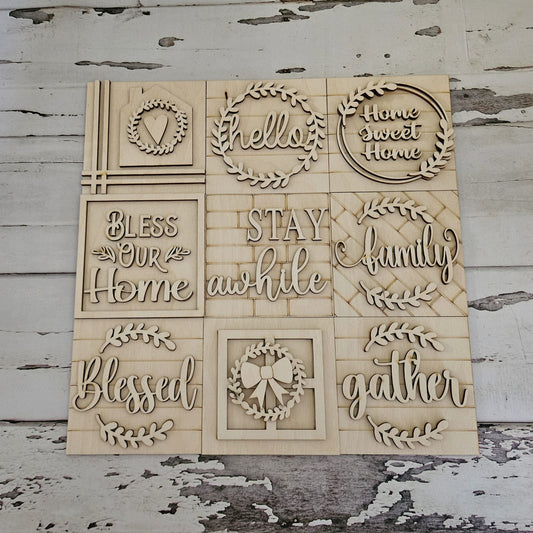 Home interchangeable signs - Diy  home decor - diy farmhouse tiered tray decor - Make your own home decor - diy Wood blank - LaserOnTheHill
