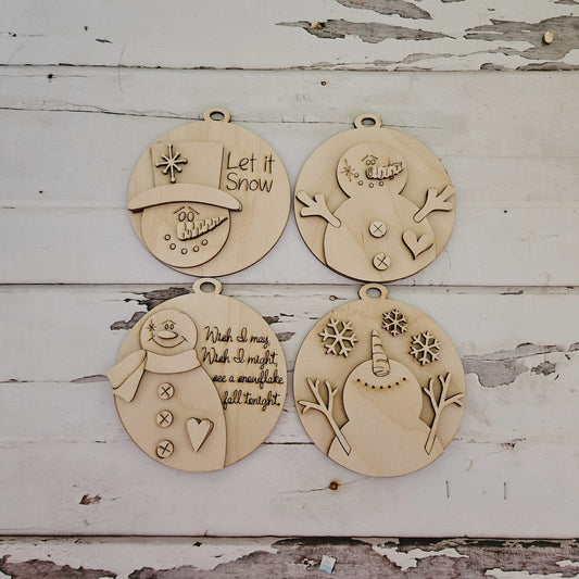 DIY Christmas Ornament Coloring Kit, Wooden Craft Blanks